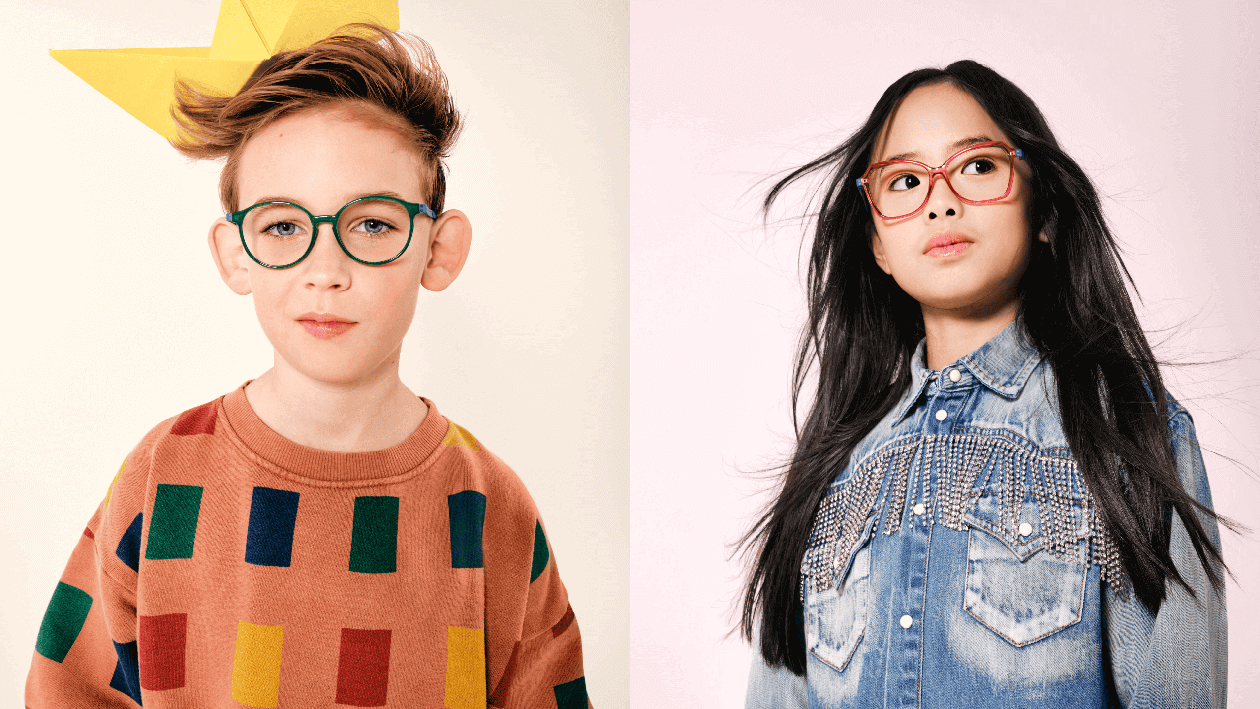 Image of a boy and a girl wearing eyeglasses - Lookkino