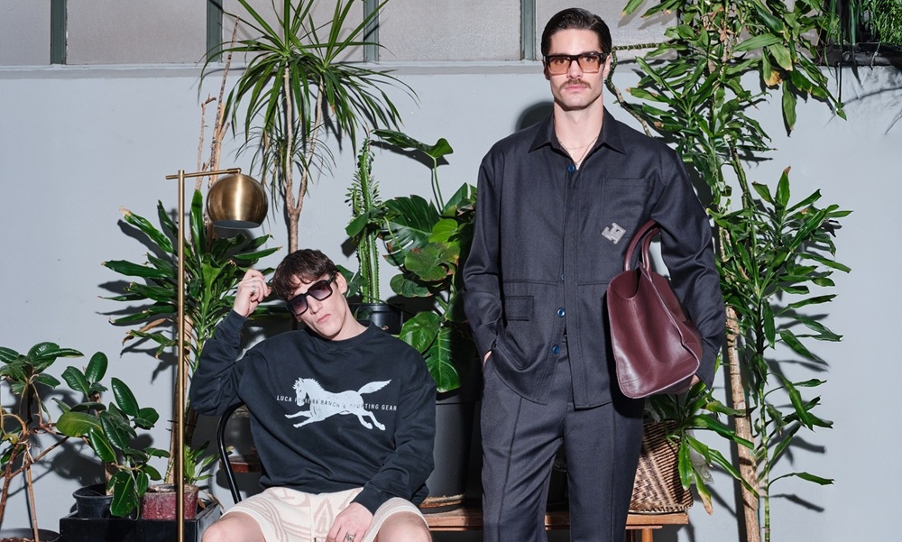 Image of two male model wearing Nirvan Javan x Luca Ferreira sunwear