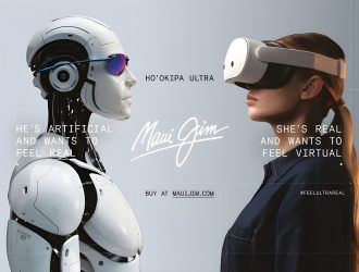 Image principale de l'article : Image d'un robot portant des solaires Maui Jim face à une femme portant un casque VR