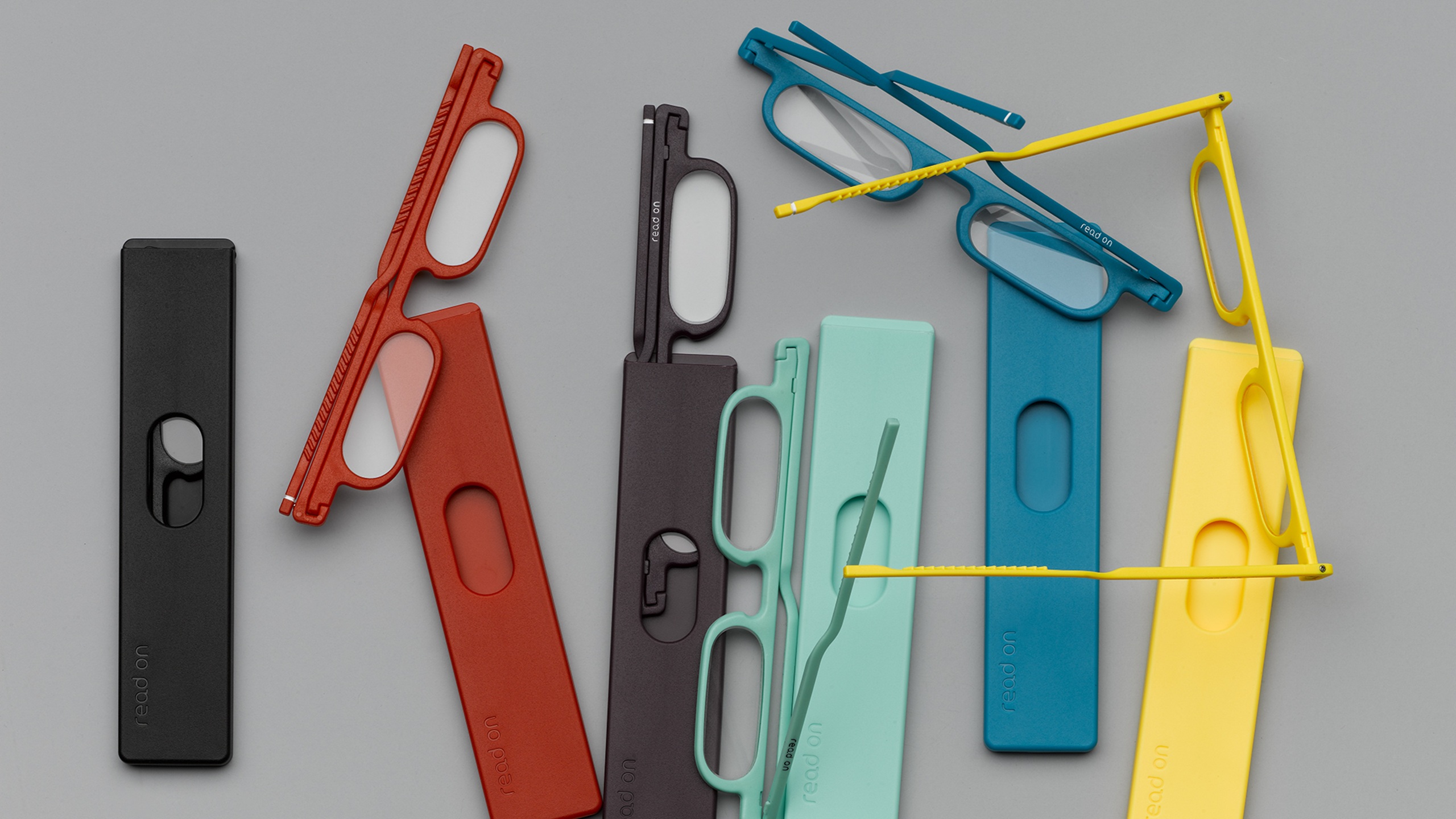 Image of read on light glasses in multiple colours