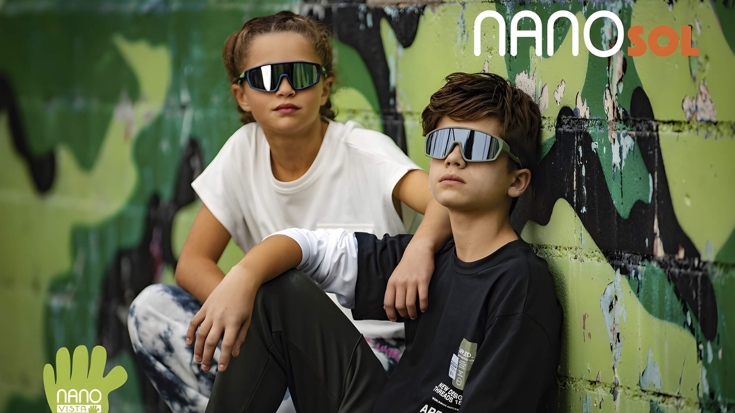 Image of two boys wearin Nano Sol sunwear