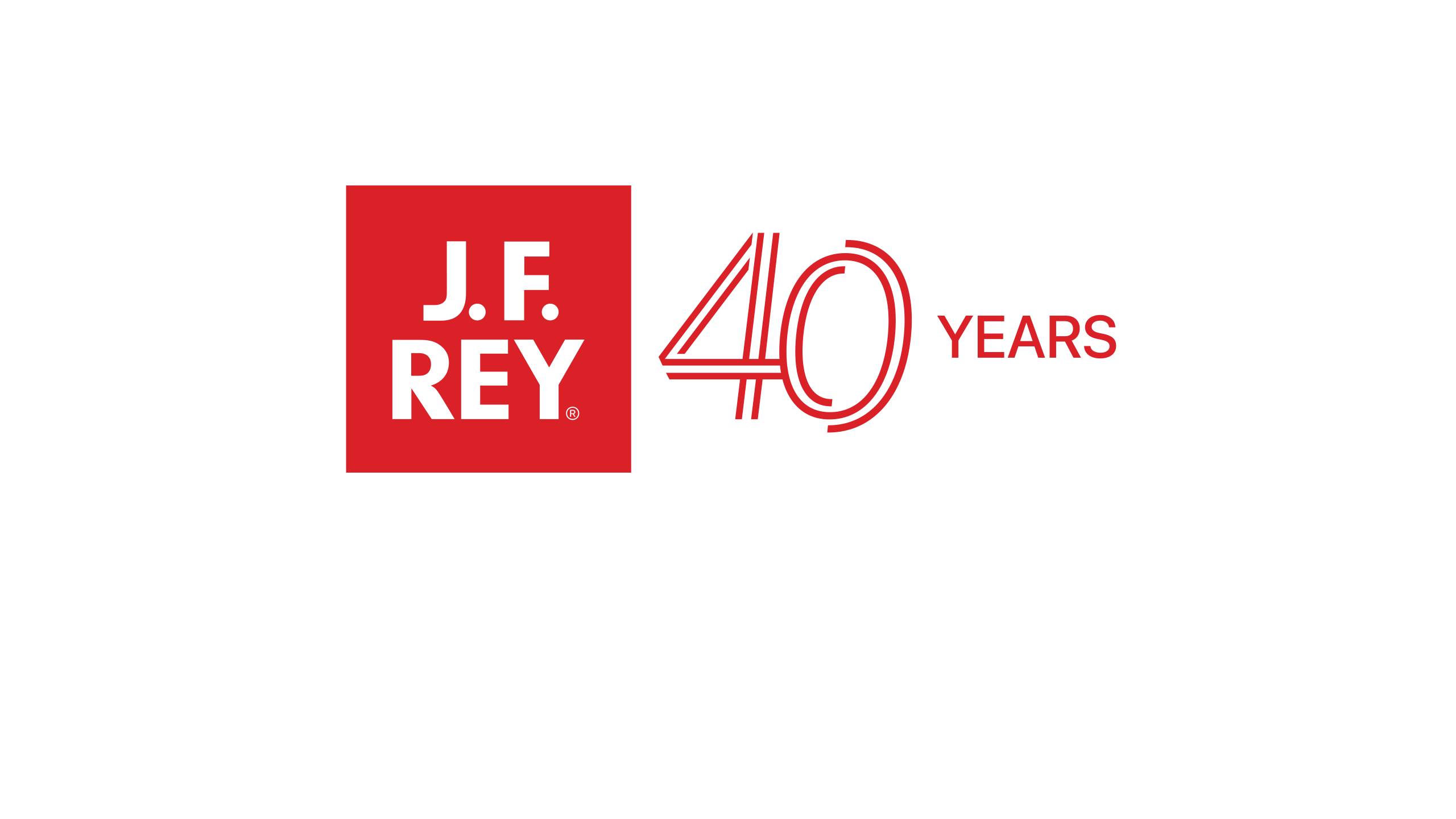 j.f rey anniversary 40 years logo