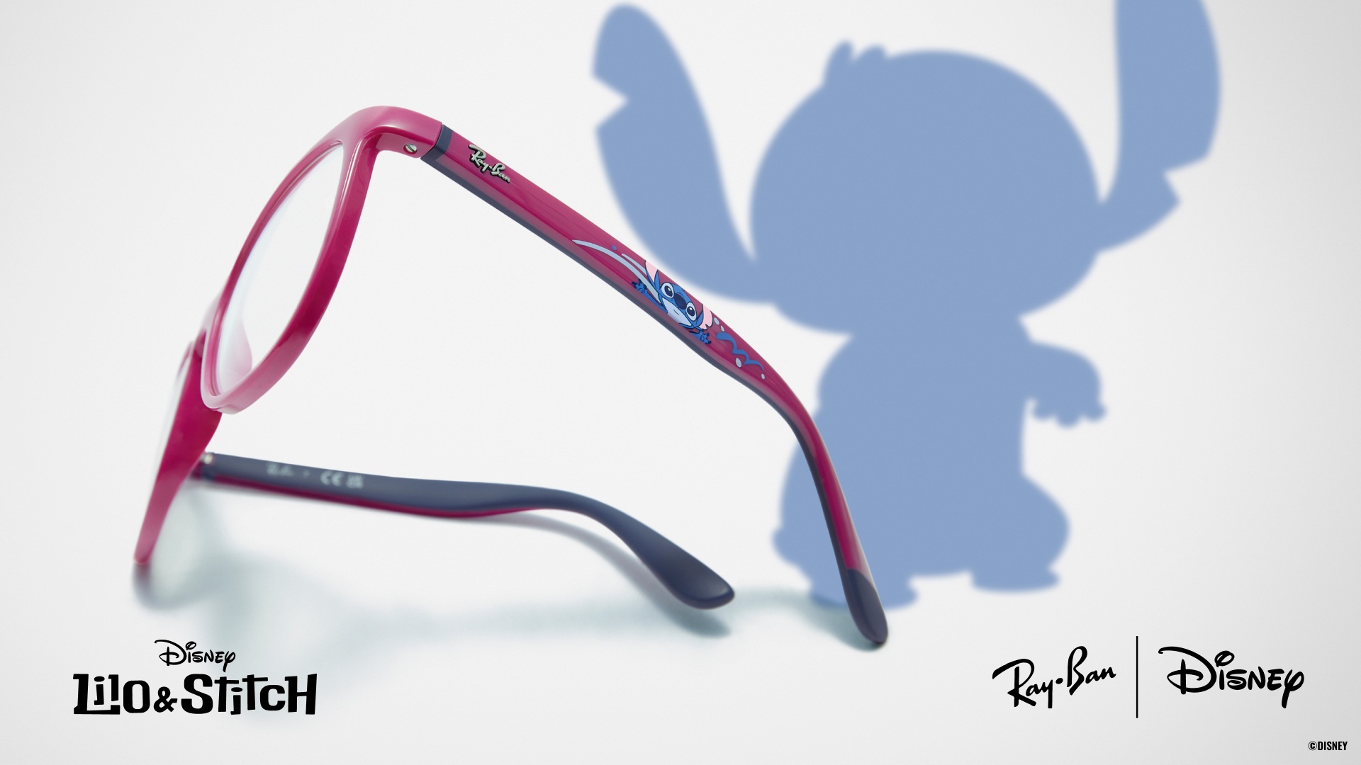 Image principale de l'article : Image de la monture ray-ban avec la silhouette de Stitch