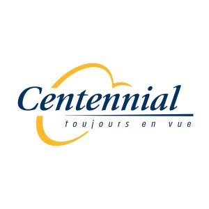 Logo de Centennial Optical Ltd. avec le slogan français « toujours en vue ».
