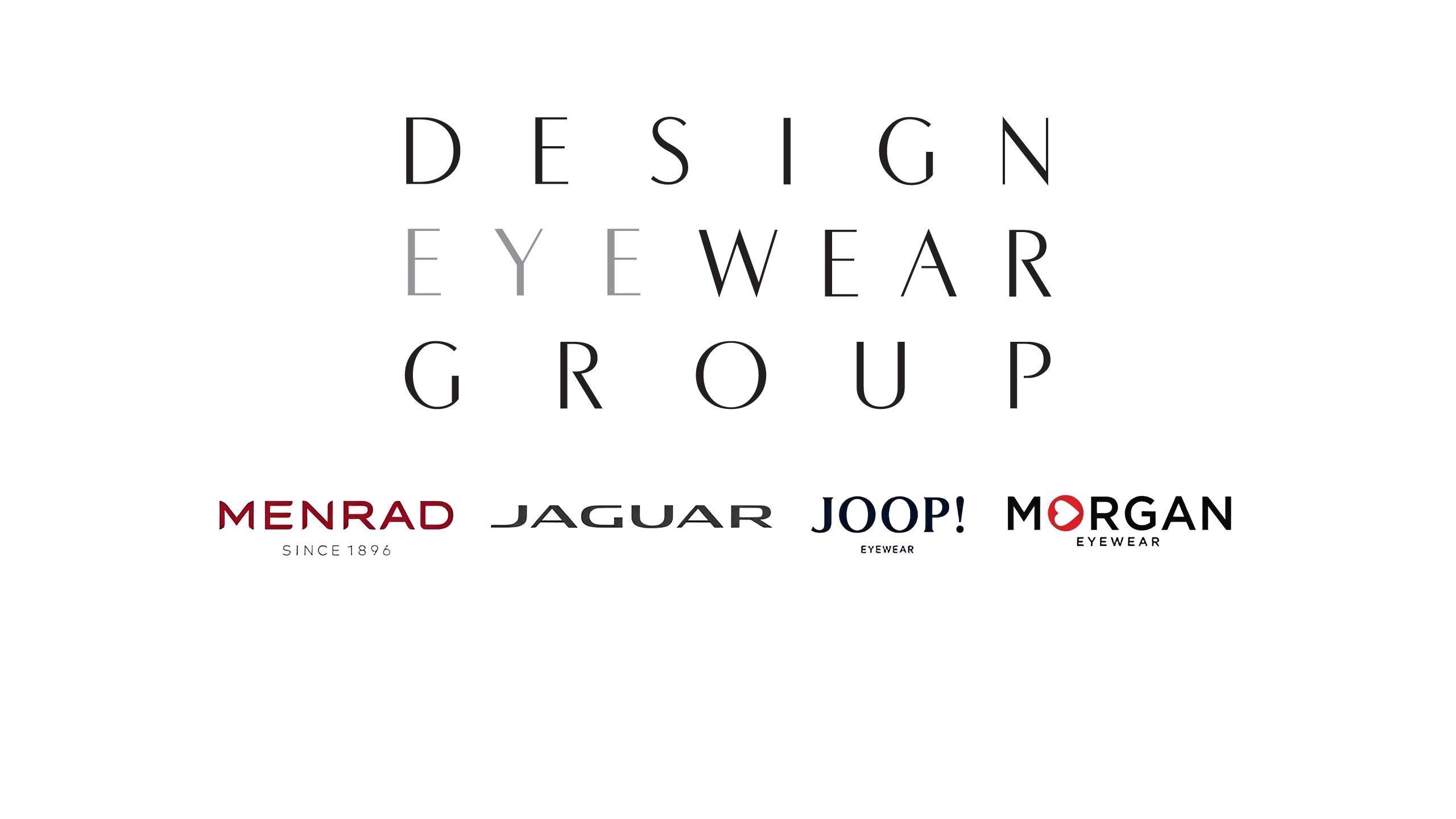 Compilation de logos de : Design Eyewear Group, Menrad, Morgan, Jaguar et LOOP!