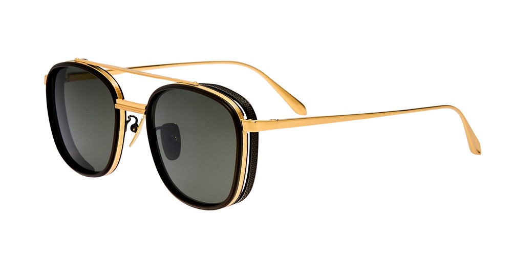 Image of sunwear model: LINDA FARROW VARO - BLACK YELLOW GOLD GREY
