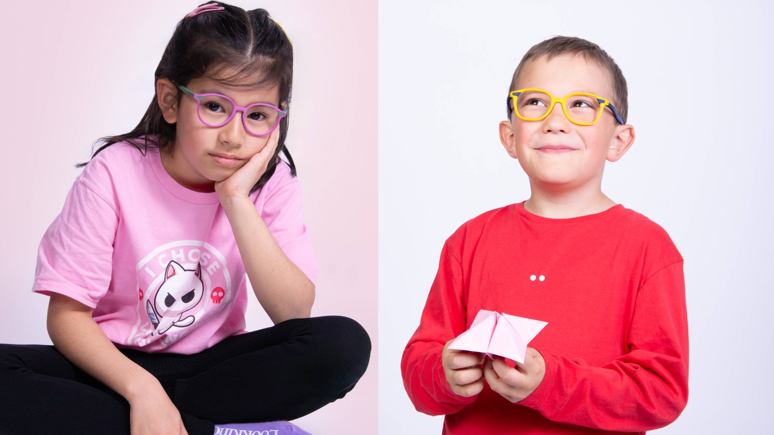 Main article image: Image of two kids wearing lookkino tri-x eyewear