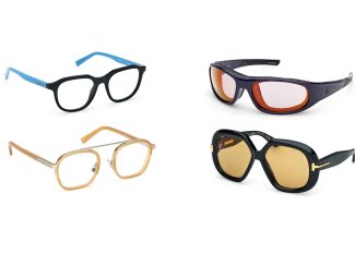 Main article image: collection of two sunwear (Harley Davidson and Tom ford) and two eyewear (Zegna and Timberland)