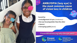 Image of two girls wearing eye patches