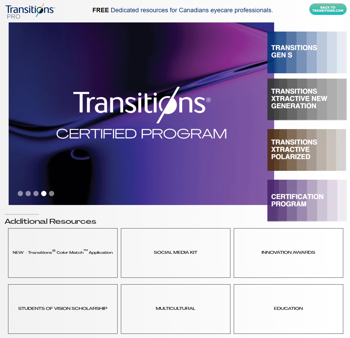 2nd Screenshot of Transitions' New Website