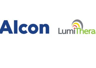 Logos of Alcon and Lumithera