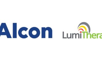 Logos of Alcon and Lumithera