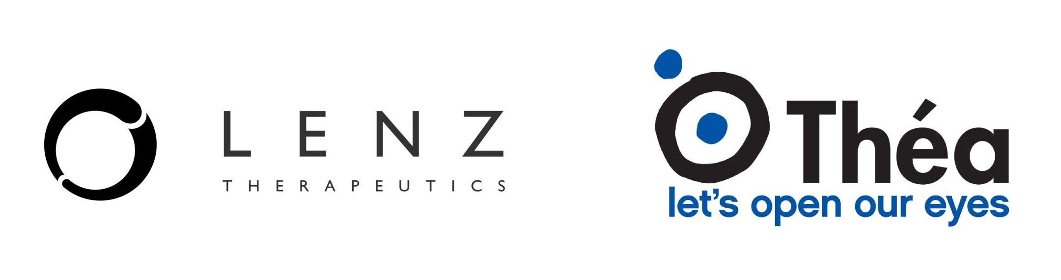 Lenz Therapeutics logo an Laboratoires Thea logo