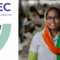Q.REC logo (Quality of Refractive Error Care) featuring circular design elements in purple, navy, and mint green, alongside a smiling woman wearing glasses and a colourful orange and green headscarf.