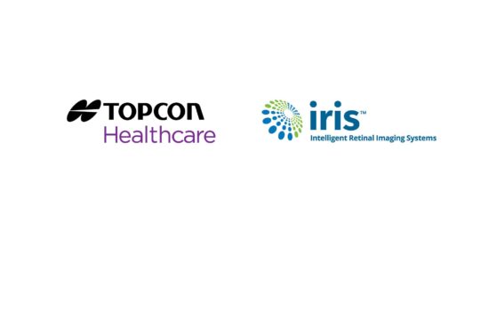 Topcon Healthcare and IRIS logos side by side, representing the strategic acquisition of Intelligent Retinal Imaging Systems by Topcon Healthcare.
