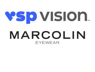 Logos des entreprises VSP Vision et Marcolin Eyewear affichés ensemble, annonçant l'accord d'acquisition