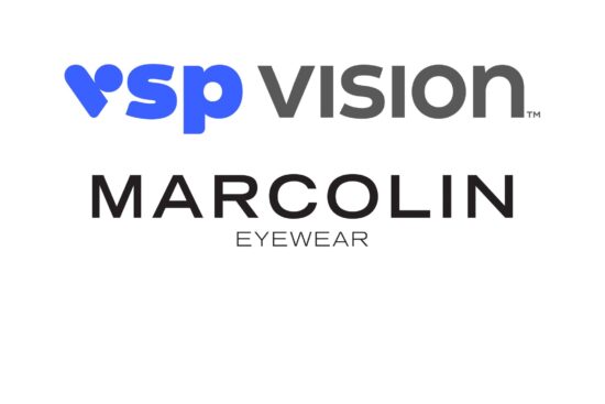 Logos des entreprises VSP Vision et Marcolin Eyewear affichés ensemble, annonçant l'accord d'acquisition