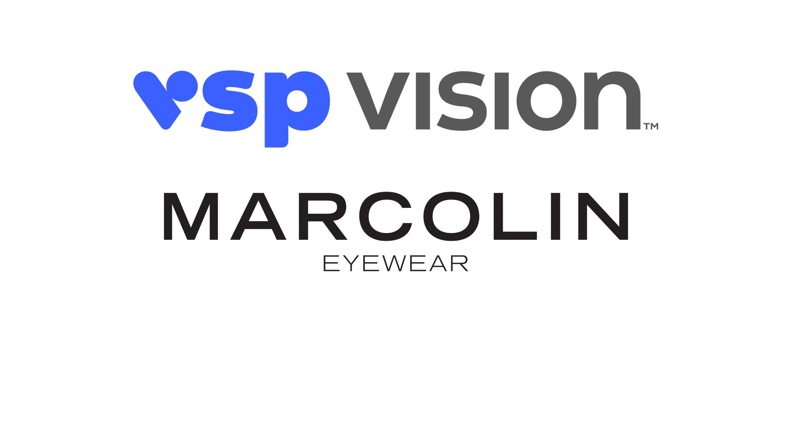 Logos des entreprises VSP Vision et Marcolin Eyewear affichés ensemble, annonçant l'accord d'acquisition
