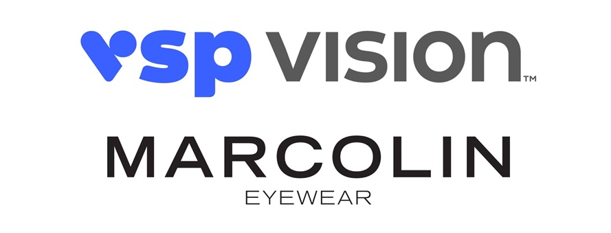 Logos des entreprises VSP Vision et Marcolin Eyewear affichés ensemble, annonçant l'accord d'acquisition