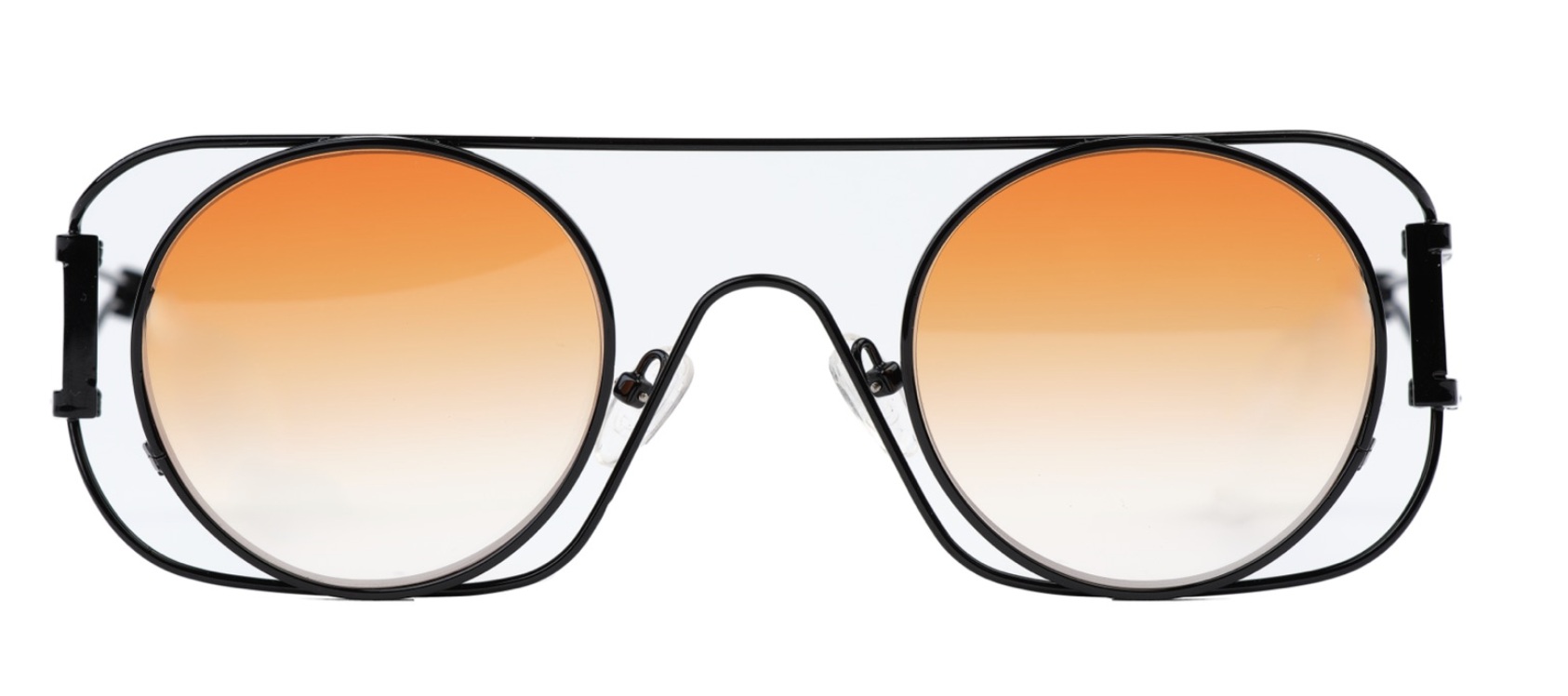 Lunettes de soleil Blaze de X-ide New Generation avec monture métallique noire et verres dégradés orange