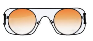  Blaze sunglasses by X-ide New Generation with black metal frame and orange gradient lenses
