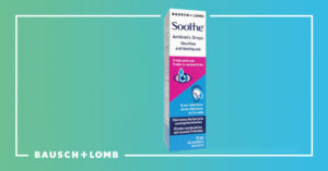 Soothe Antibiotic Drops product box with Bausch + Lomb branding