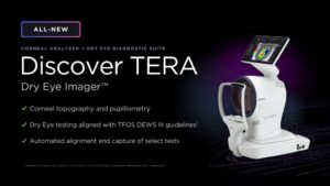 Discover TERA Dry Eye Imager with features including corneal topography, pupillometry, and dry eye testing.