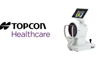 opcon Healthcare logo with TERA Dry Eye Imager device.
