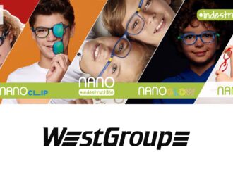 Nano Vista children's eyewear collections including Nano Sport, Nano Clip, Nano Indestructible, Nano Glow, and Nano Baby with WestGroupe logo