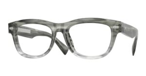 Brunello Cucinelli BC3016 striped anthracite acetate optical frames with bold silhouette