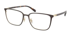 Coach HC5195TD titanium optical frames in matte dark brown and light gold with square shape