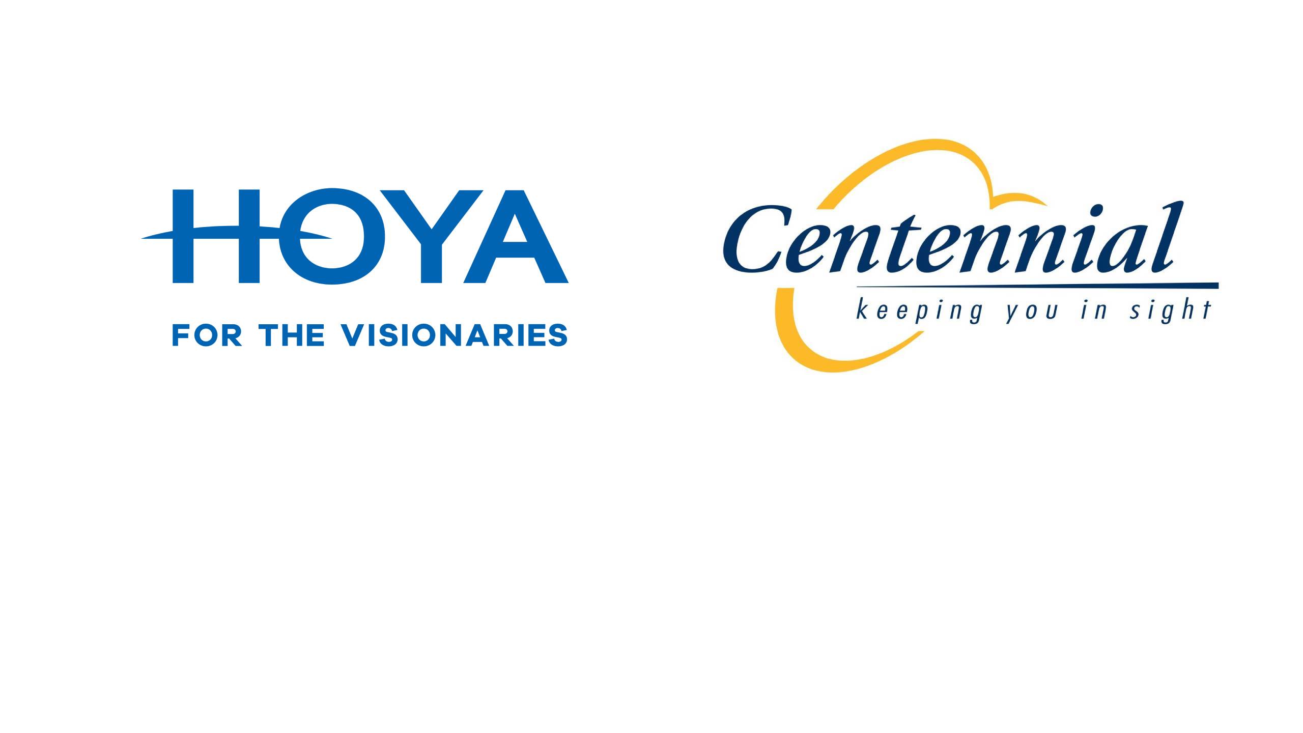 Hoya and Centennial logos with tagline 'keeping you in sight