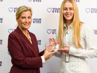 The Duchess of Edinburgh presenting Hannah Hampton with the Love Your Eyes Special Recognition Award