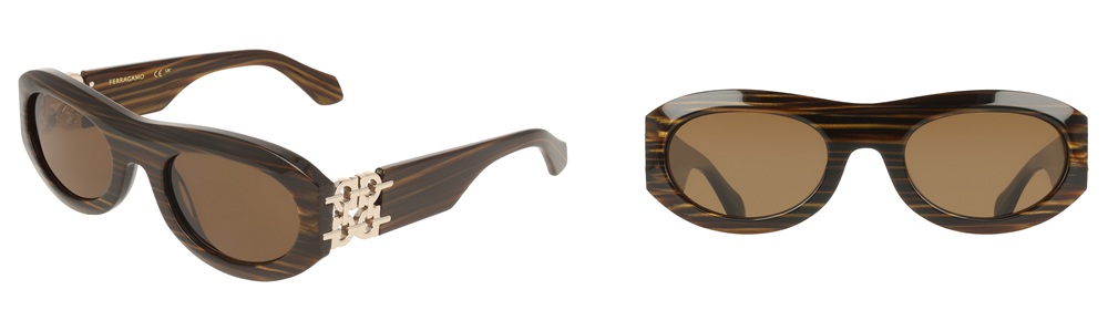 Lunettes de soleil femme SF2082SE écaille avec détail chaîne Gancini