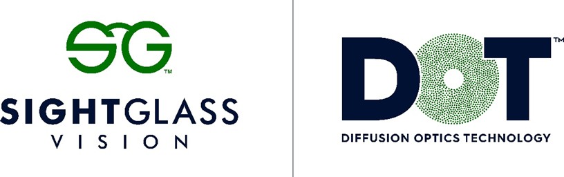 Logos de SightGlass Vision et DOT Diffusion Optics Technology