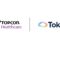 Topcon Healthcare and Toku company logos side by side, separated by a vertical line, representing the acquisition partnership between the two healthcare technology companies