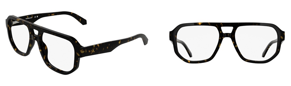 CKJ25631 optical navigator glasses in dark tortoise acetate, bold vintage-inspired shape