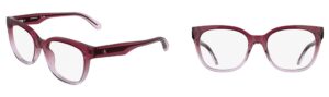 CKJ25632 optical glasses, front view, oversized butterfly-shaped frame in gradient wine rose color
