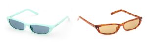 GJ00001: Mint green and tortoiseshell rectangular sunglasses with star detail