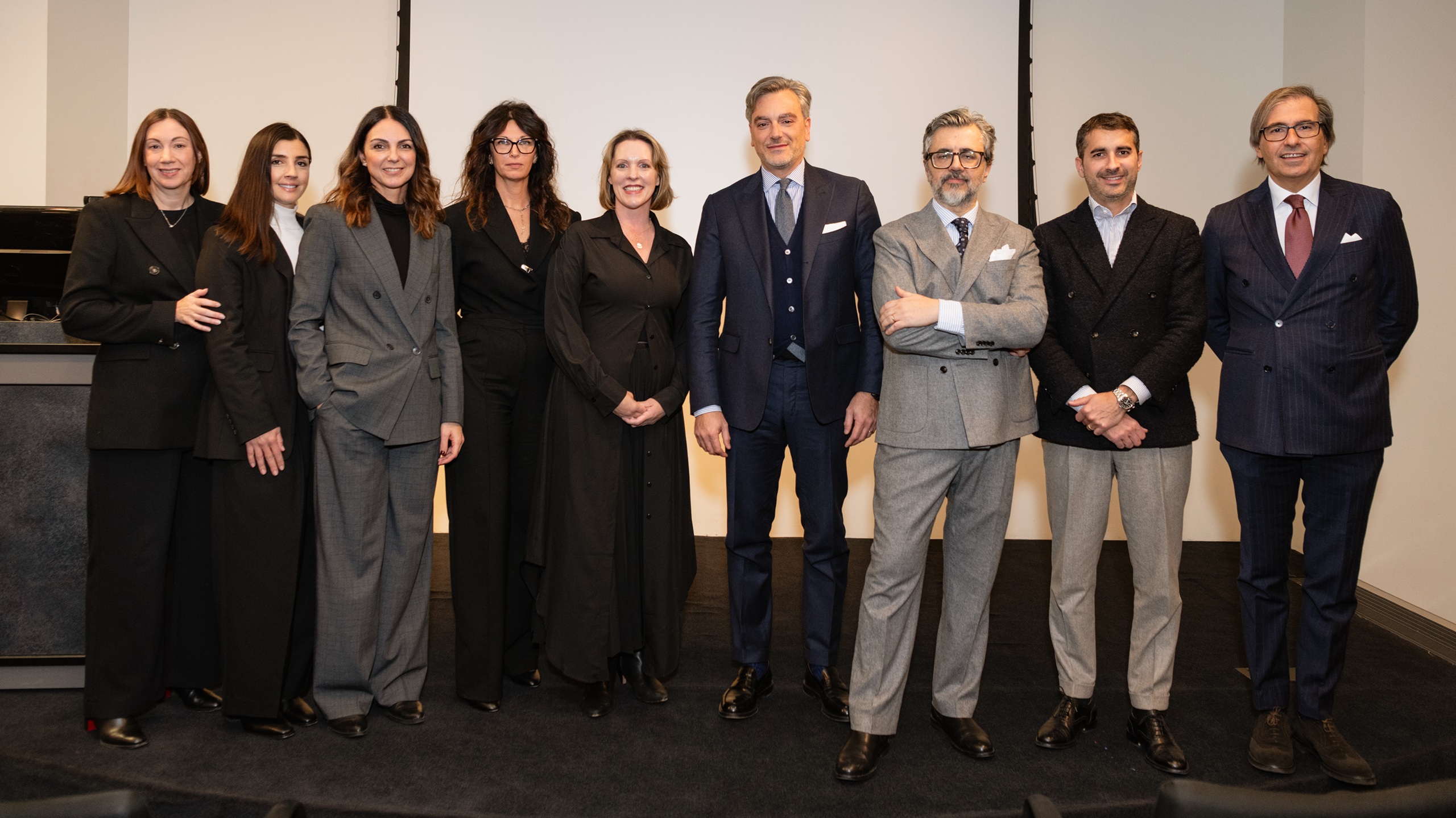 Group photo of Marcolin executives and New York Tech representatives at Vision Reframed launch event