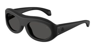 Lunettes de soleil Moncler noires enveloppantes avec verres foncés