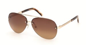 Lunettes de soleil aviateur dorées à verres dégradés bruns