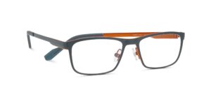 Lunettes ProDesign FLAKE avec monture enveloppante en acier inoxydable coloris bleu canard et orange