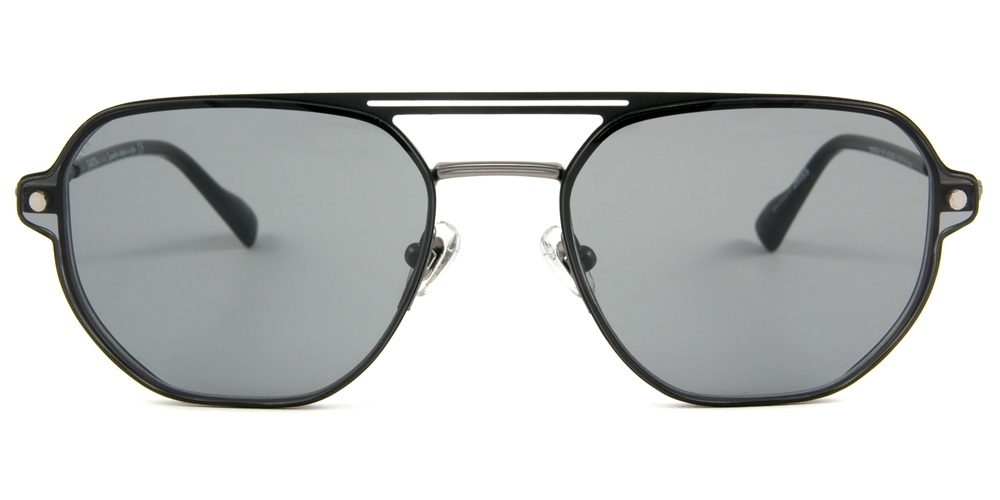 Lunettes de soleil SNOB Milano Wagner en titane avec clip-on magnétique, vue de face