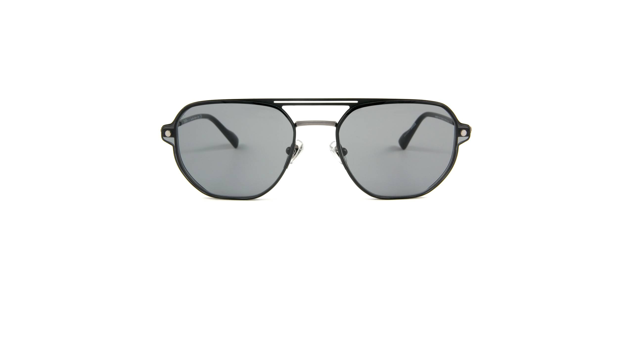 Lunettes de soleil SNOB Milano Wagner en titane avec clip-on magnétique, vue de face