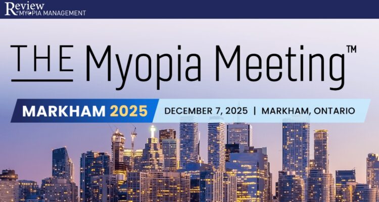 promotional banner for "The Myopia Meeting™" event organized by Review Myopia Management