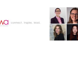 Optical Women’s Association logo with the tagline “connect. inspire. lead.” alongside four blurred portraits of 2026 award honourees.
