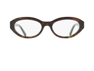 Front view of SF3057 optical frames in Dark Tortoise acetate with a feminine oval profile.