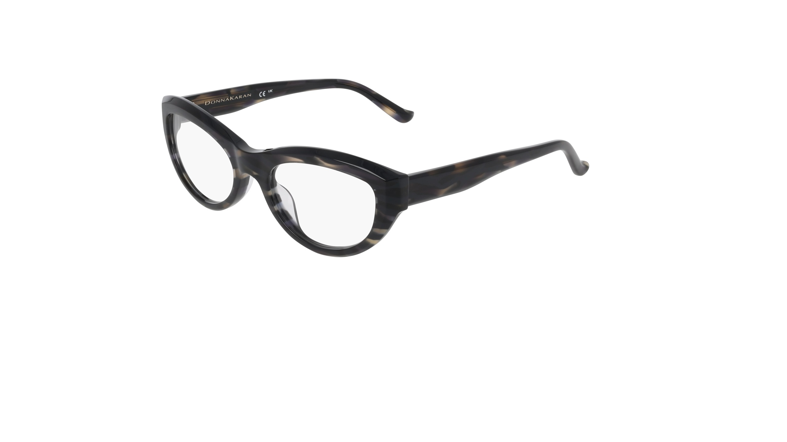Donna Karan grey horn cat-eye optical frames
