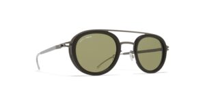 Vue de profil des lunettes de soleil MYKITA + OAMC GRUNT vert safari et graphite
